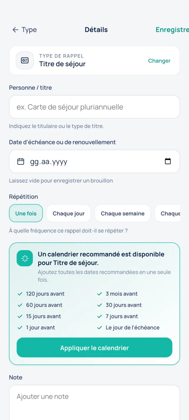 Écran du plan intelligent